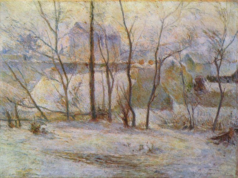 Paul Gauguin Garten im Schnee oil painting picture